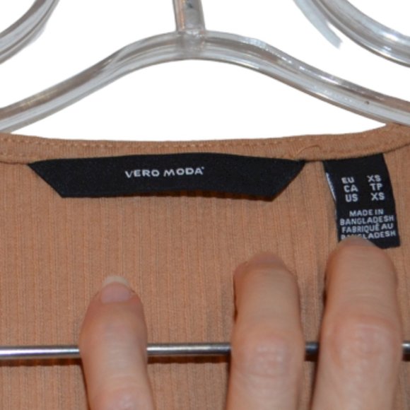 Vero Moda Women Corduroy Rib Dress JRS Sleeveless Cotton Stretch Beige Tall XS - Picture 2 of 6